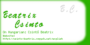 beatrix csinto business card