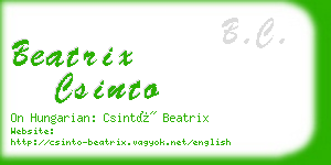 beatrix csinto business card